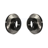 Front Coated Drilled Slotted Disc Brake Rotors Pair For Ford F-250 Super Duty F-350 F-450 KD-100021