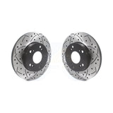 Front Coated Drilled Slotted Disc Brake Rotors Pair For Honda Civic Acura RSX CR-Z KD-100434