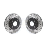 Front Coated Drilled Slotted Disc Brake Rotors Pair For Hyundai Accent Kia Rio KD-100450