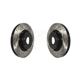Front Coated Drilled Slotted Disc Brake Rotors Pair For Hyundai Genesis Coupe KD-100071