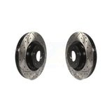 Front Coated Drilled Slotted Disc Brake Rotors Pair For Hyundai Genesis Coupe KD-100072