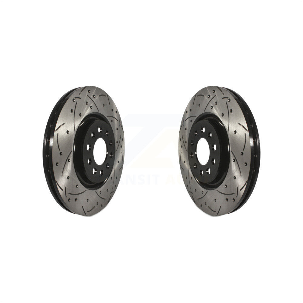 Front Coated Drilled Slotted Disc Brake Rotors Pair For Jeep Cherokee Chrysler 200 KD-100037
