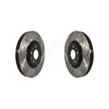 Front Coated Drilled Slotted Disc Brake Rotors Pair For Jeep Cherokee Chrysler 200 KD-100037