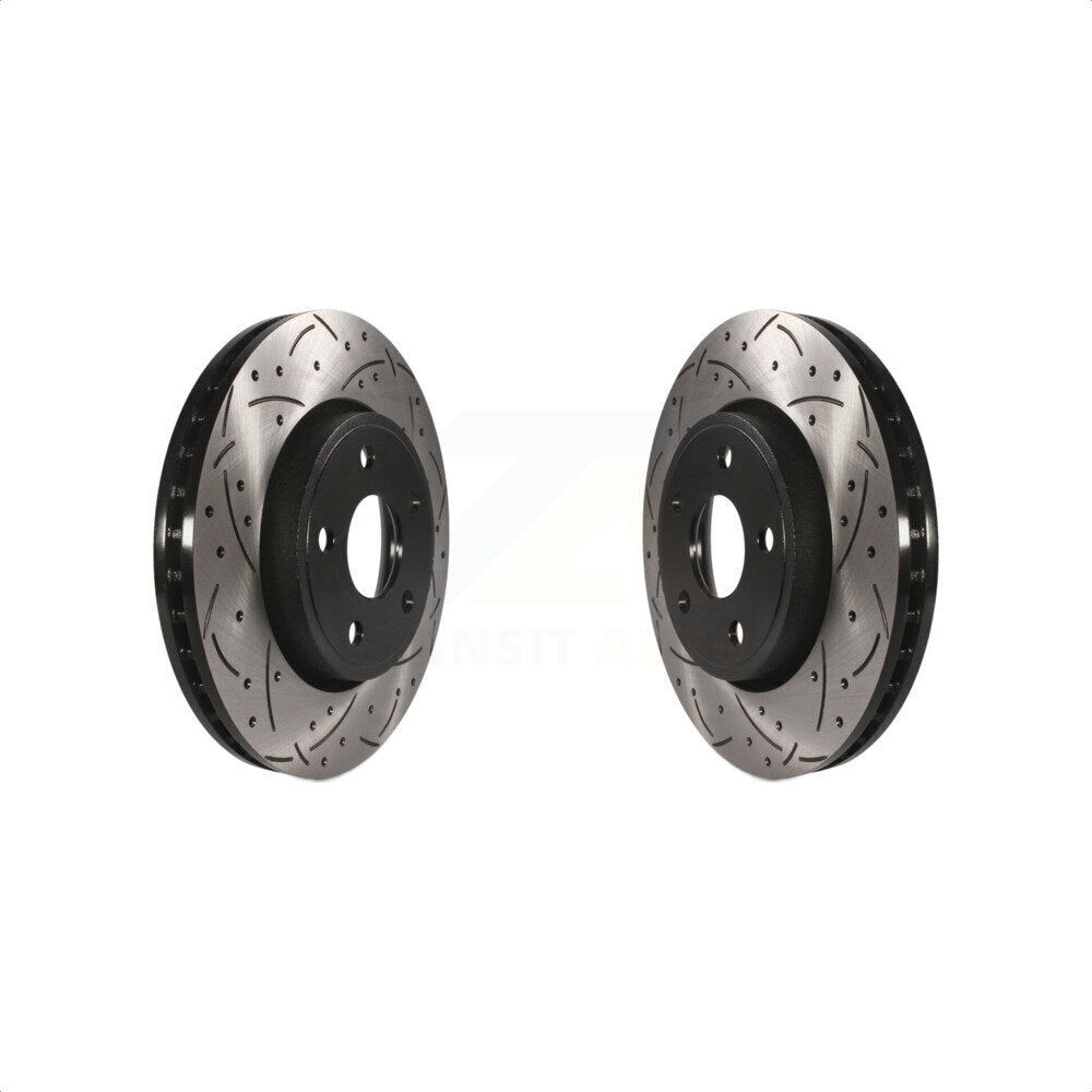 Front Coated Drilled Slotted Disc Brake Rotors Pair For Jeep Grand Cherokee Dodge Durango KD-100033