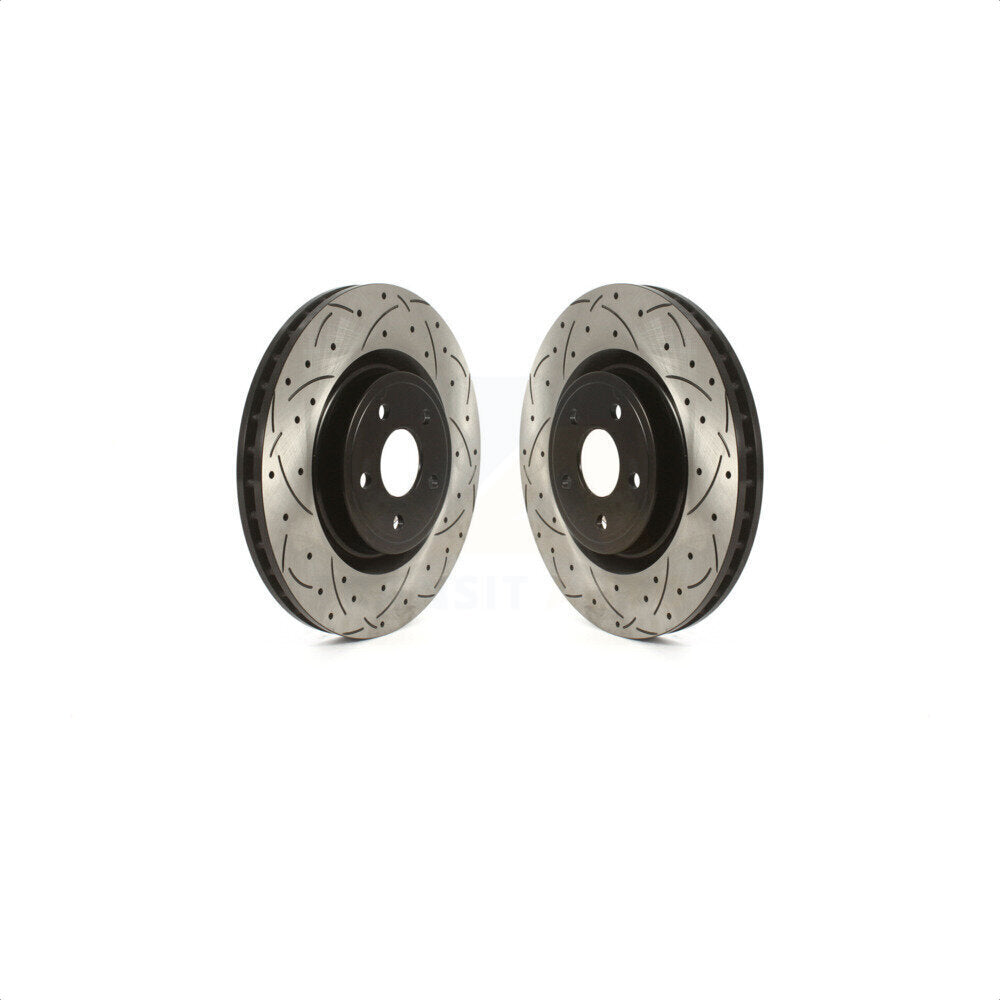 Front Coated Drilled Slotted Disc Brake Rotors Pair For Jeep Grand Cherokee Dodge Durango KD-100430