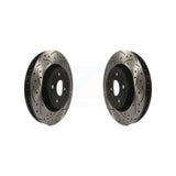 Front Coated Drilled Slotted Disc Brake Rotors Pair For Jeep Grand Cherokee Dodge Durango WK KD-100034