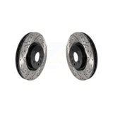 Front Coated Drilled Slotted Disc Brake Rotors Pair For Land Rover Discovery Sport Range Evoque Jaguar E-Pace KD-100563