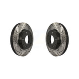Front Coated Drilled Slotted Disc Brake Rotors Pair For Mazda 3 CX-3 Sport KD-100095
