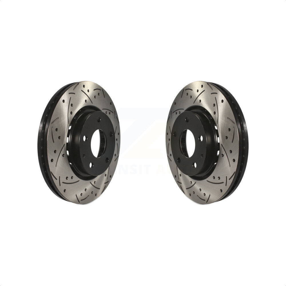 Front Coated Drilled Slotted Disc Brake Rotors Pair For Mazda CX-5 6 KD-100102