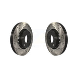 Front Coated Drilled Slotted Disc Brake Rotors Pair For Mazda CX-5 6 KD-100102