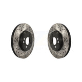 Front Coated Drilled Slotted Disc Brake Rotors Pair For Mini Cooper Countryman KD-100060