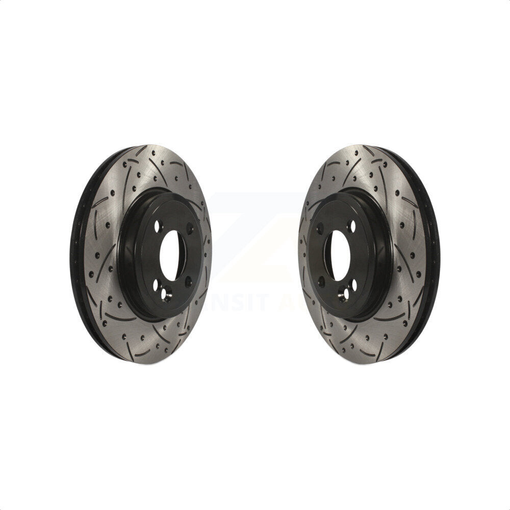 Front Coated Drilled Slotted Disc Brake Rotors Pair For Mini Cooper KD-100061