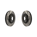 Front Coated Drilled Slotted Disc Brake Rotors Pair For Mini Cooper KD-100061