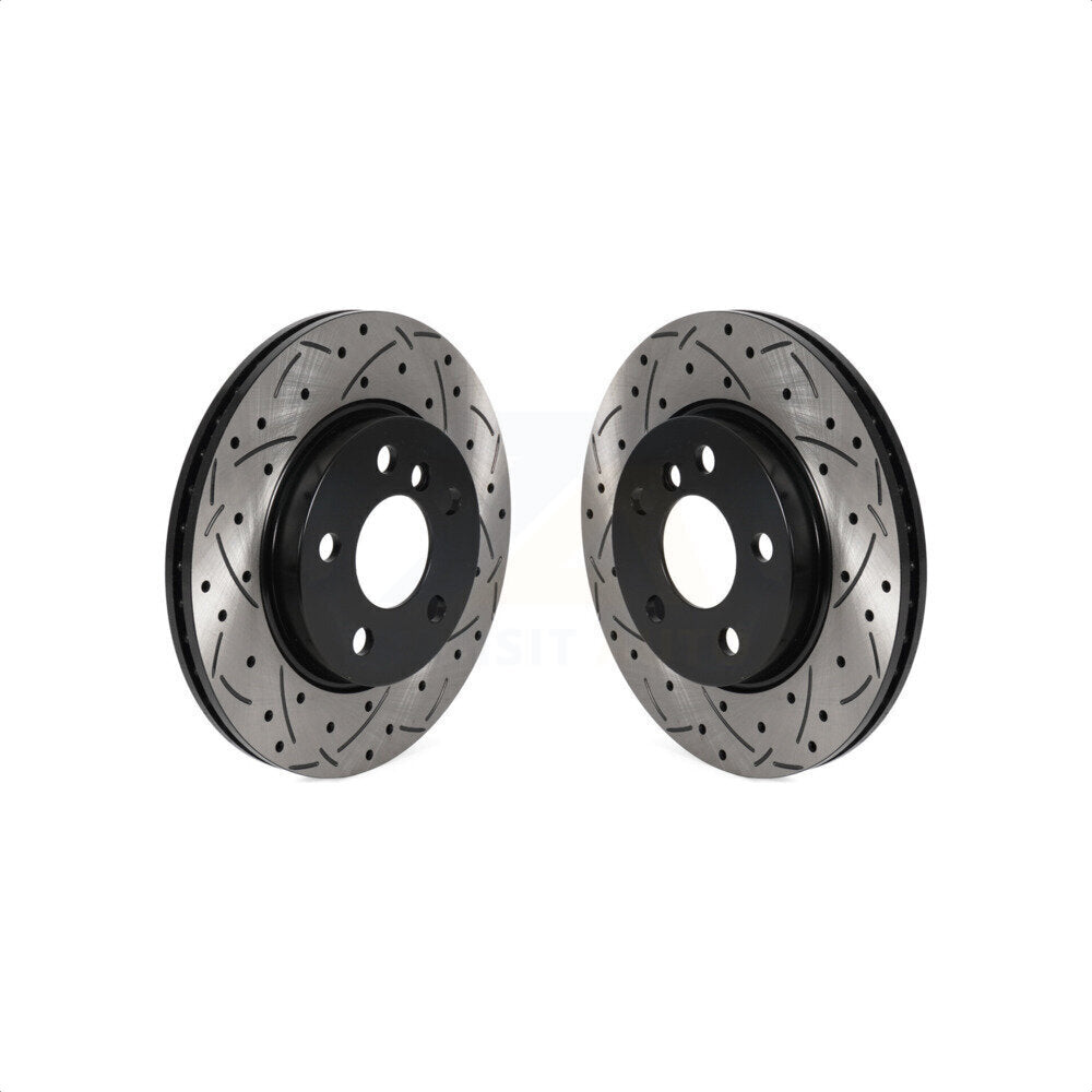 Front Coated Drilled Slotted Disc Brake Rotors Pair For Mini Cooper KD-100453
