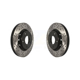 Front Coated Drilled Slotted Disc Brake Rotors Pair For Mitsubishi Lancer KD-100081