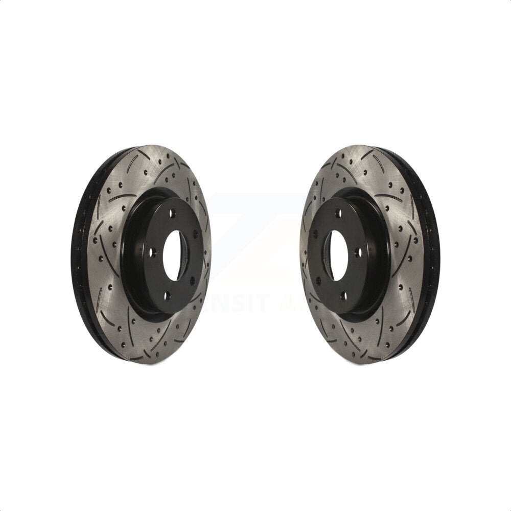 Front Coated Drilled Slotted Disc Brake Rotors Pair For Nissan Altima KD-100098