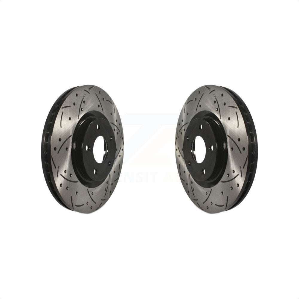 Front Coated Drilled Slotted Disc Brake Rotors Pair For Nissan Sentra Juke KD-100065