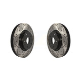Front Coated Drilled Slotted Disc Brake Rotors Pair For Subaru Outback Legacy WRX Tribeca B9 KD-100044