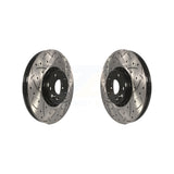 Front Coated Drilled Slotted Disc Brake Rotors Pair For Volvo XC60 KD-100073