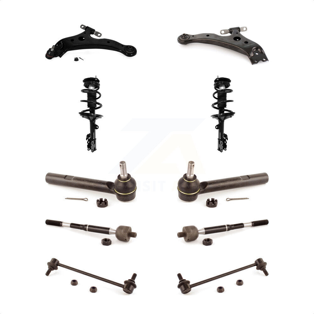Front Control Arms Assembly And Complete Shock Tie Rods Link Sway Bar Suspension Kit (10Pc) For 2004-2007 Toyota Highlander Excludes Touring Edition KSS-104135