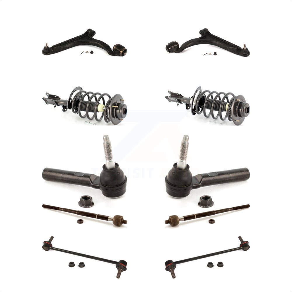 Front Control Arms Assembly And Complete Shock Tie Rods Link Sway Bar Suspension Kit (10Pc) For 2004-2008 Chrysler Pacifica KSS-104022