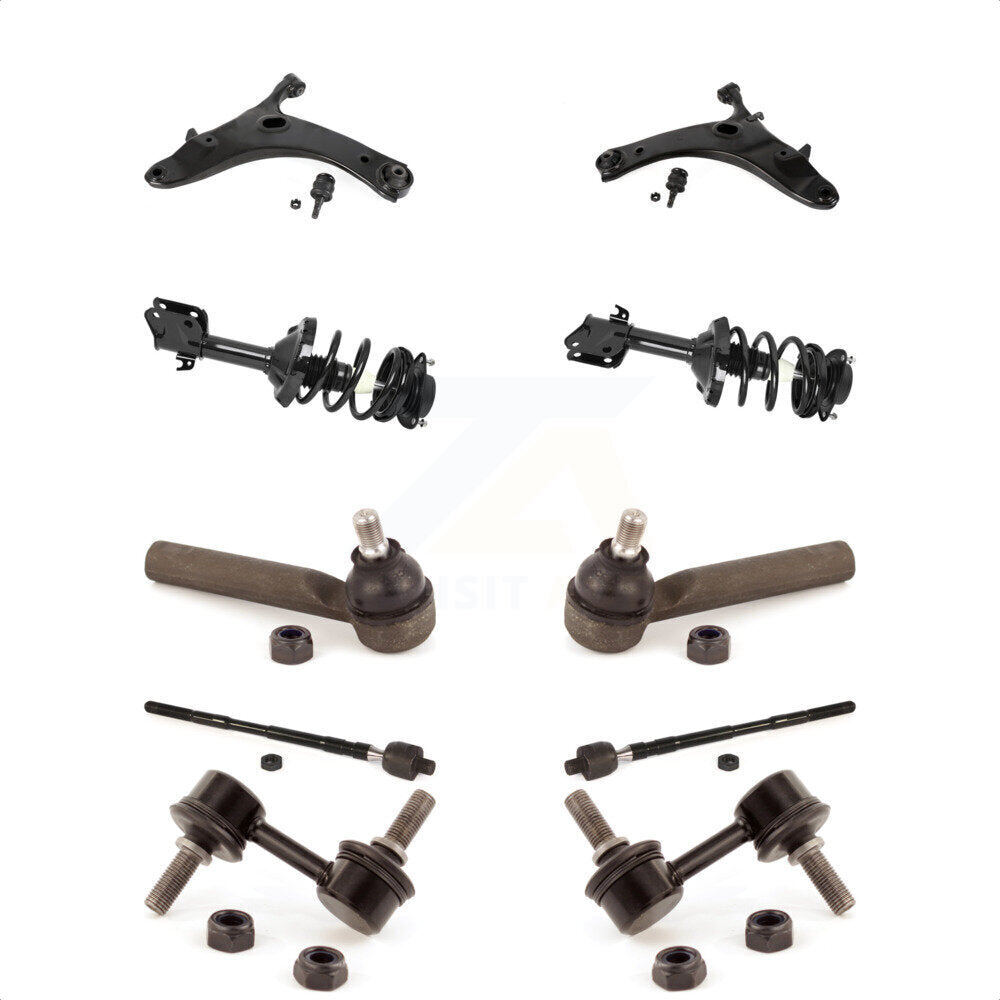 Front Control Arms Assembly And Complete Shock Tie Rods Link Sway Bar Suspension Kit (10Pc) For 2009-2013 Subaru Forester Excludes Turbocharged KSS-104007