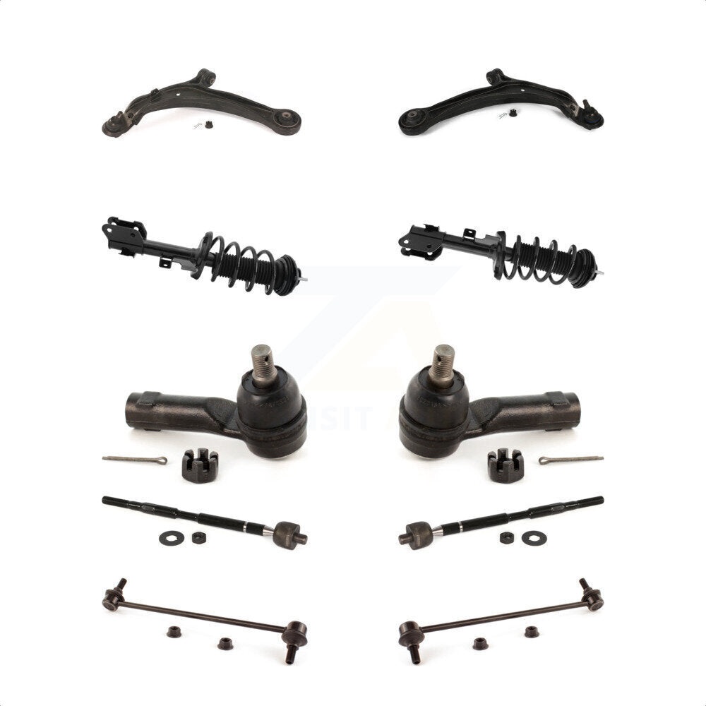 Front Control Arms Assembly And Complete Shock Tie Rods Link Sway Bar Suspension Kit (10Pc) For 2011-2017 Honda Odyssey KSS-104025