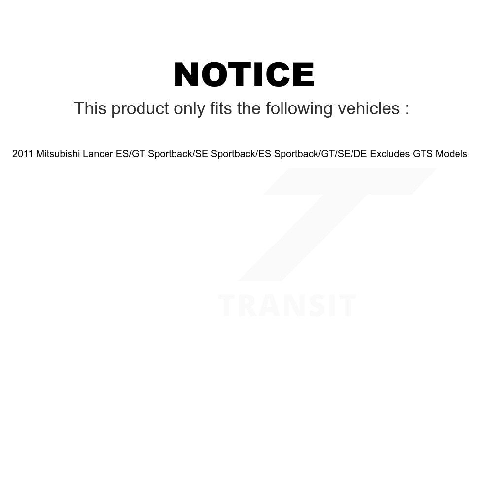 Front Control Arms Assembly And Complete Shock Tie Rods Link Sway Bar Suspension Kit (10Pc) For 2011 Mitsubishi Lancer ES GT Sportback SE DE Excludes GTS Models KSS-104027
