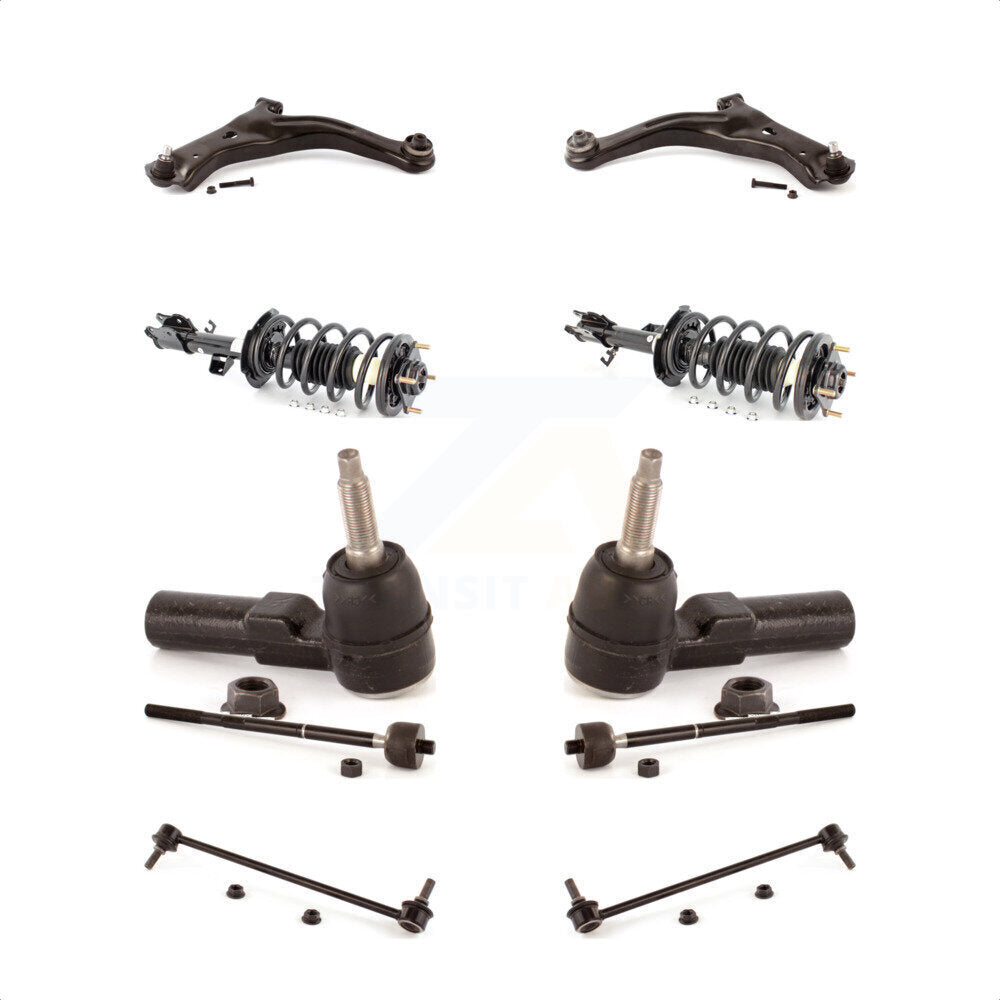 Front Control Arms Assembly And Complete Shock Tie Rods Link Sway Bar Suspension Kit (10Pc) For Ford Escape Mercury Mariner Mazda Tribute KSS-104005