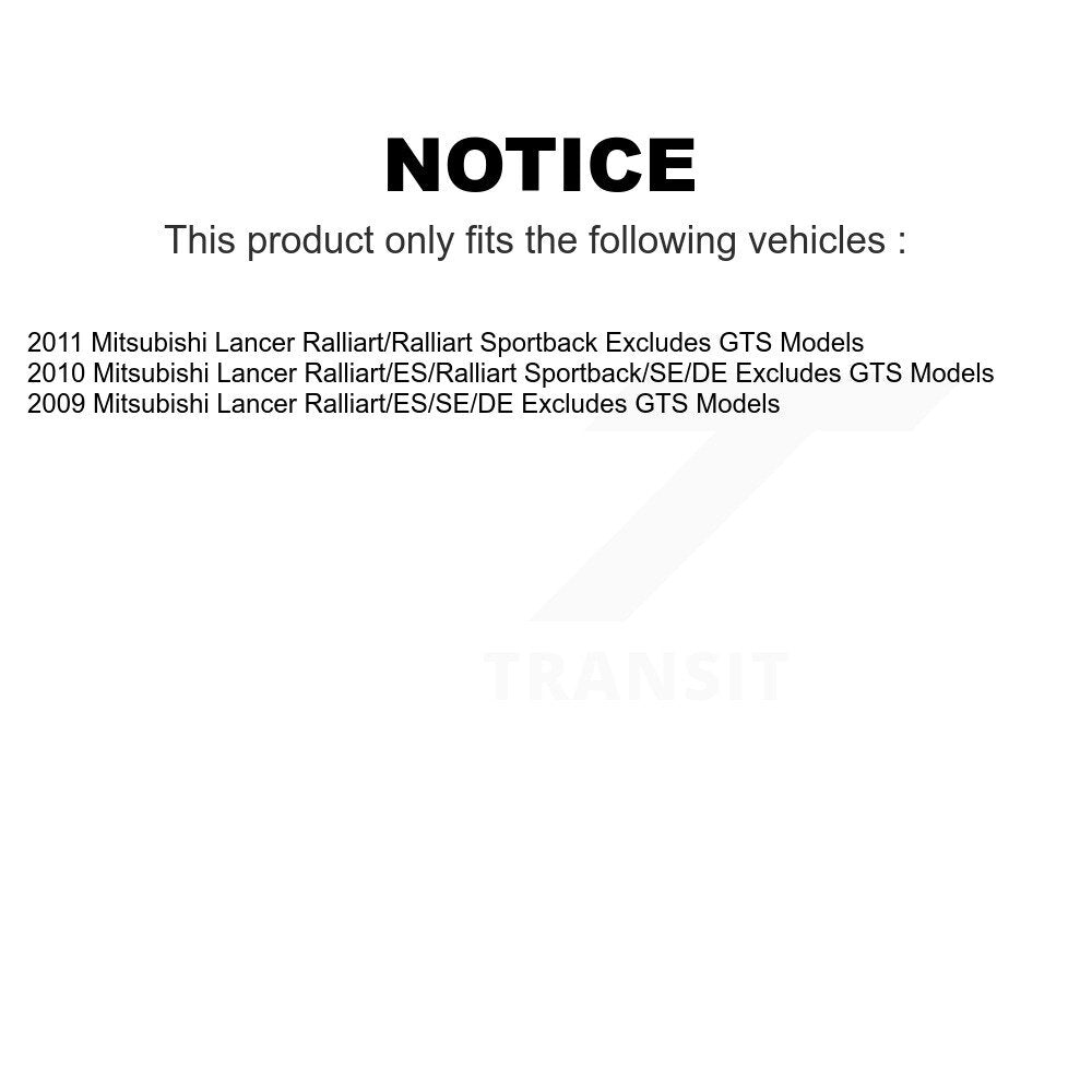 Front Control Arms Assembly And Complete Shock Tie Rods Link Sway Bar Suspension Kit (10Pc) For Mitsubishi Lancer Excludes GTS Models KSS-104026