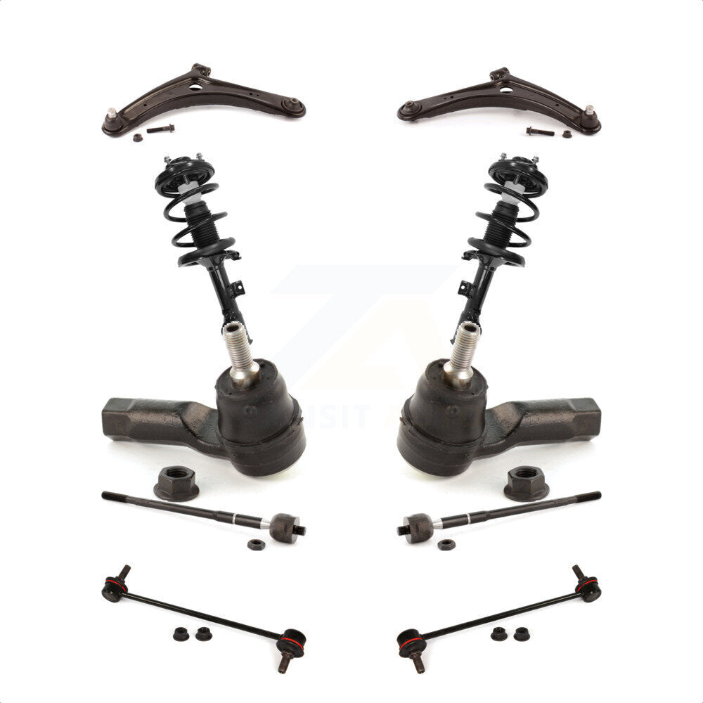 Front Control Arms Assembly And Complete Shock Tie Rods Link Sway Bar Suspension Kit (10Pc) For Mitsubishi Outlander KSS-104028