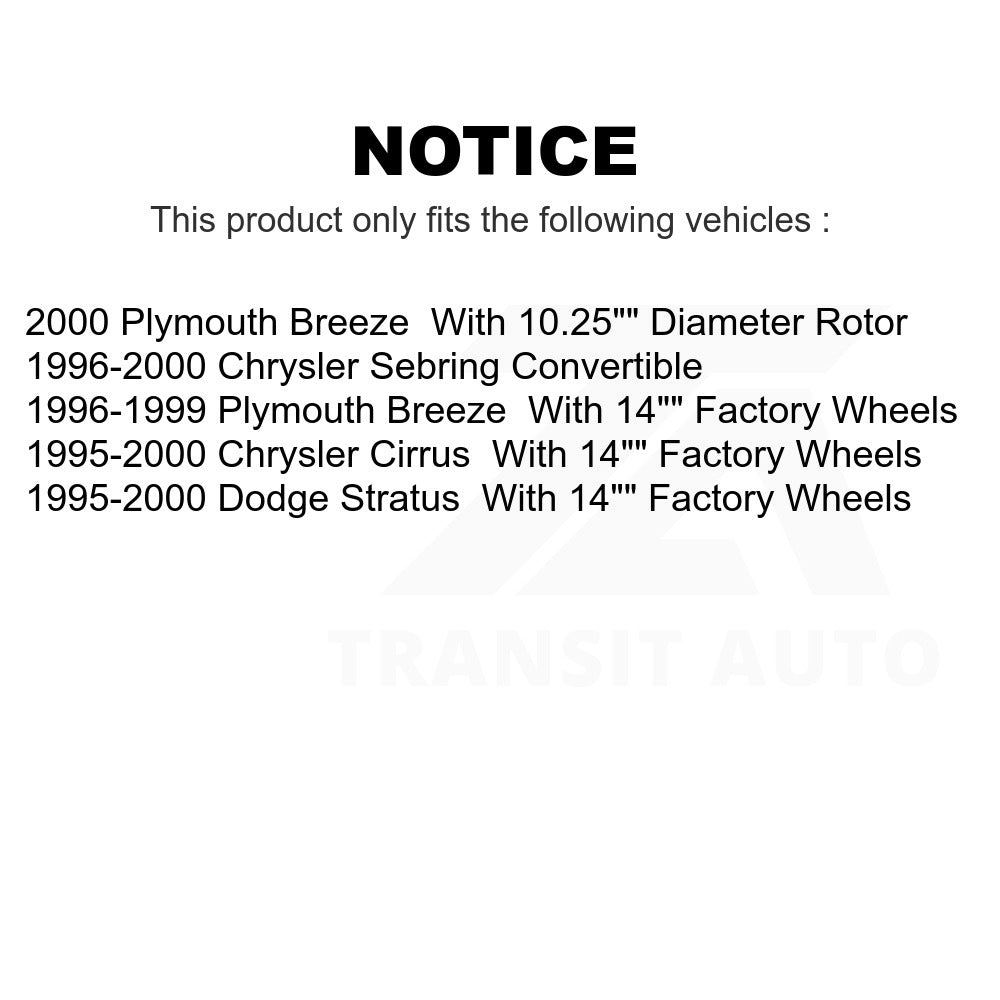 Front Disc Brake Rotor 8-76505 For Chrysler Sebring Dodge Stratus Cirrus Plymouth Breeze