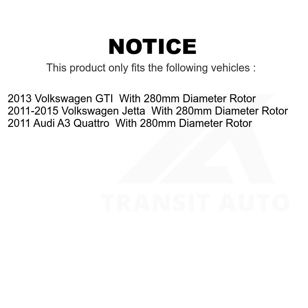 Front Disc Brake Rotor DS1-980929 For Volkswagen Jetta GTI Audi A3 Quattro With 280mm Diameter