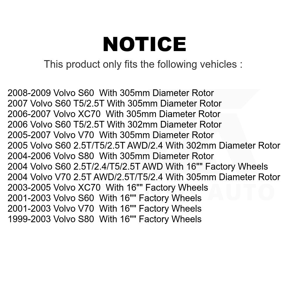 Front Disc Brake Rotor GCR-980050 For Volvo S60 V70 XC70 S80
