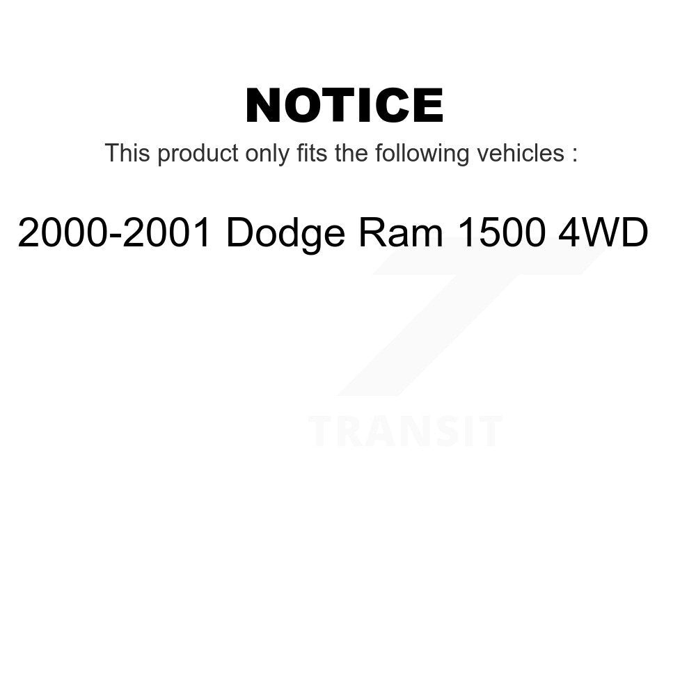 Front Disc Brake Rotors Pair For 2000-2001 Dodge Ram 1500 4WD K8-100214