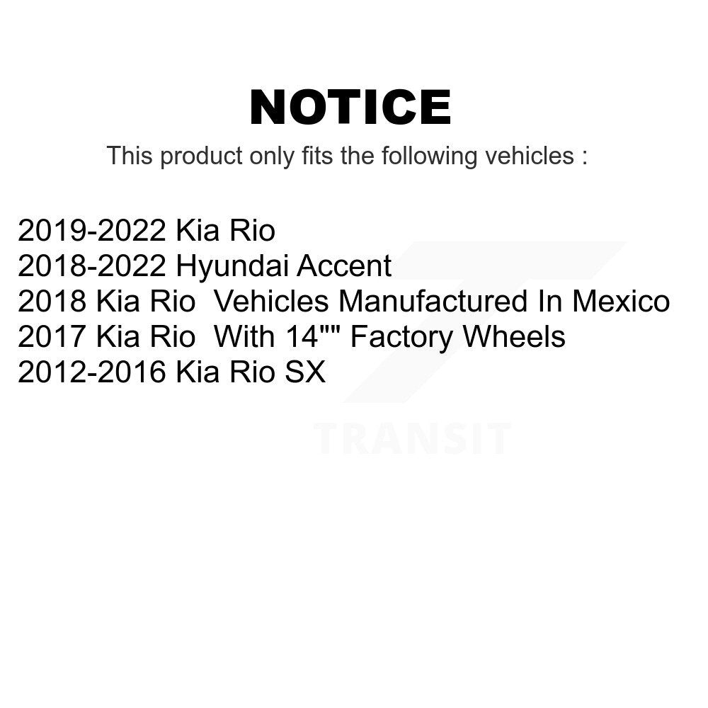 Front Disc Brake Rotors Pair For Kia Rio Hyundai Accent K8-100525