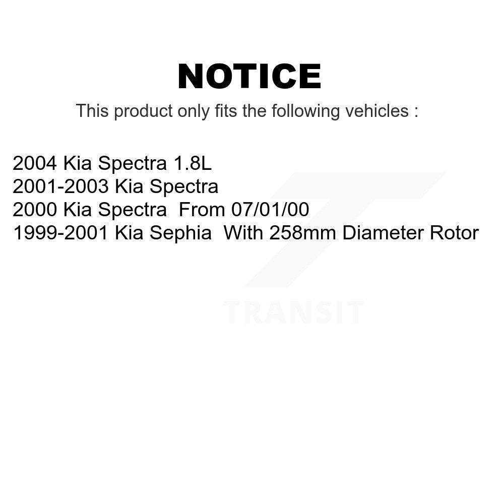 Front Disc Brake Rotors Pair For Kia Spectra Sephia K8-100340