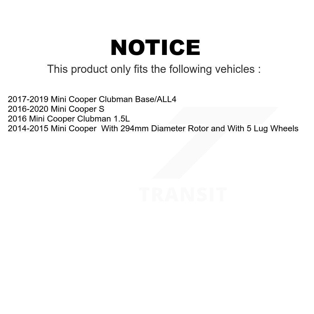 Front Disc Brake Rotors Pair For Mini Cooper Clubman K8-100551