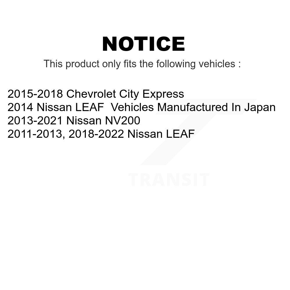 Front Disc Brake Rotors Pair For Nissan NV200 LEAF Chevrolet City Express K8-100509