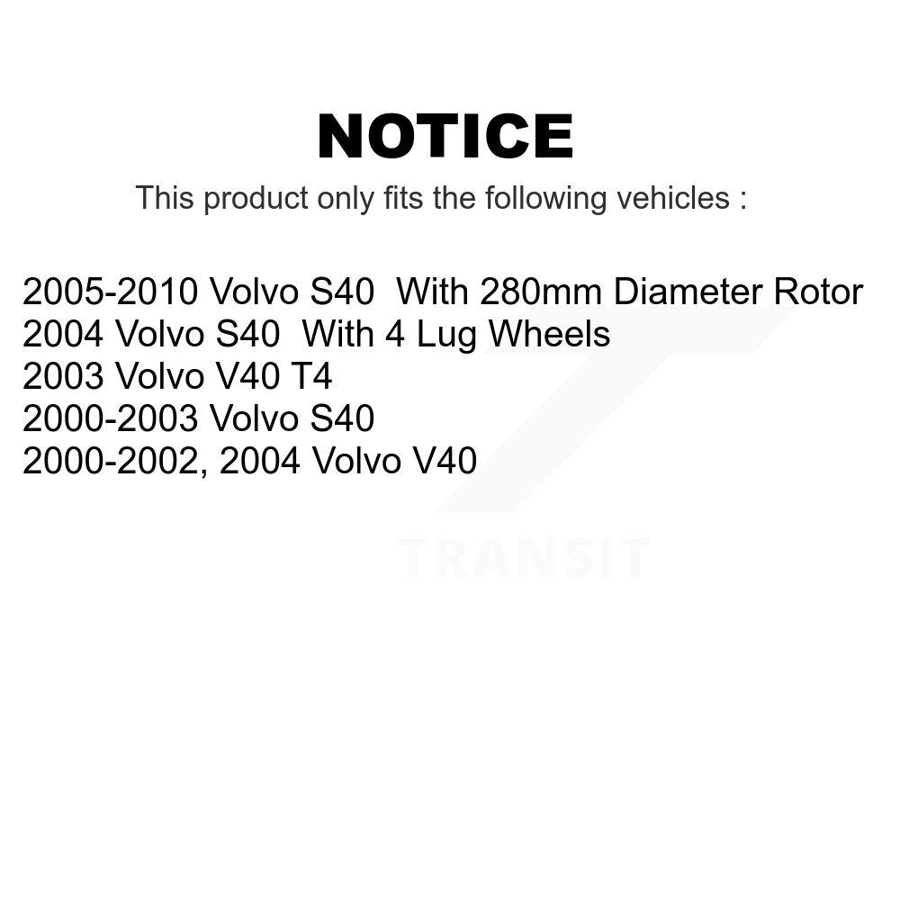 Front Disc Brake Rotors Pair For Volvo S40 V40 K8-100343