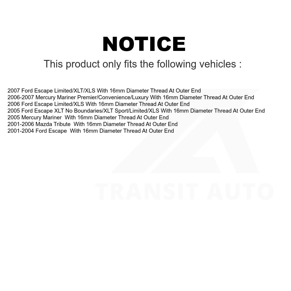 Front Inner Steering Tie Rod End TOR-EV424 For Ford Escape Mazda Tribute Mercury Mariner With 16mm Diameter Thread At Outer
