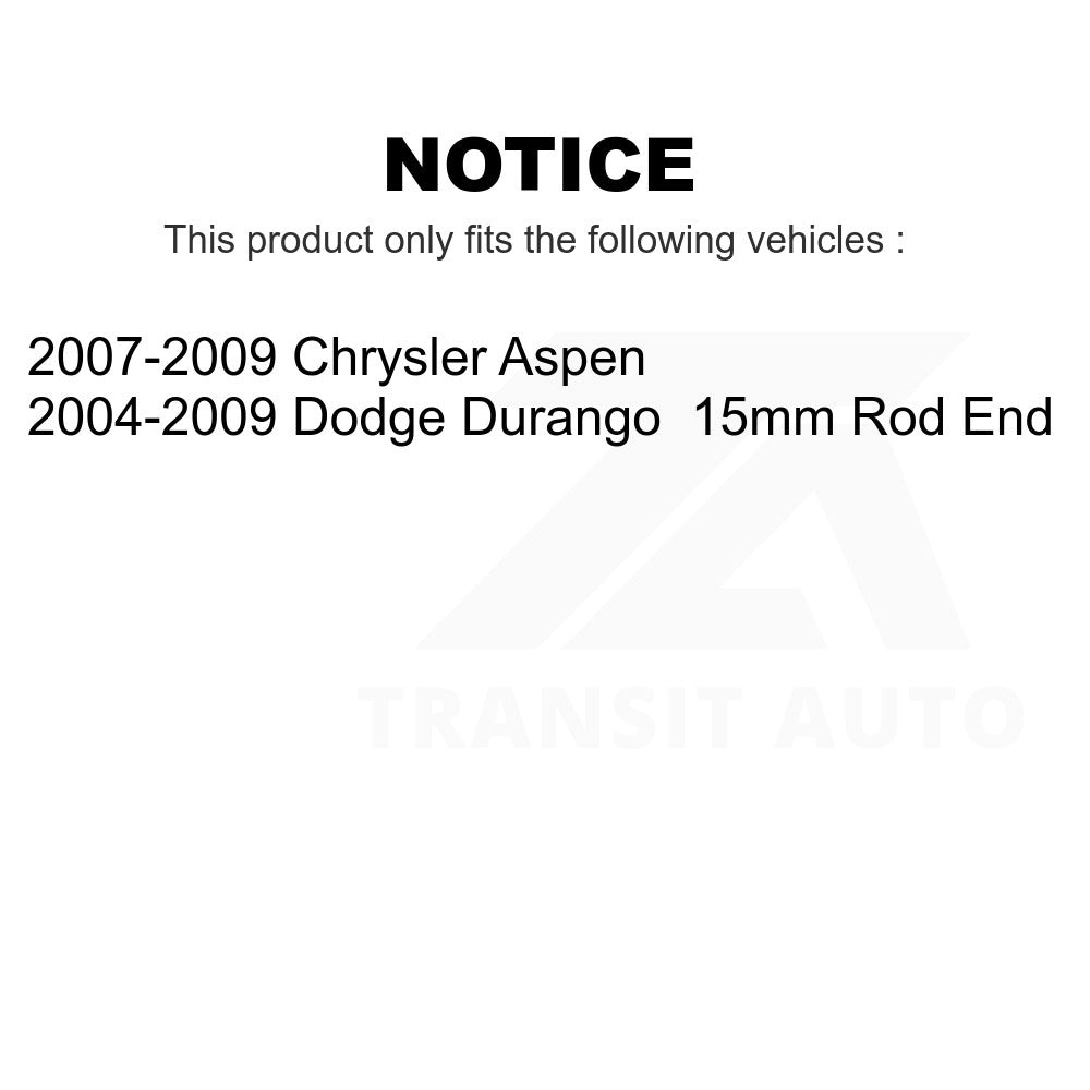 Front Inner Steering Tie Rod End TOR-EV800398 For Dodge Durango Chrysler Aspen