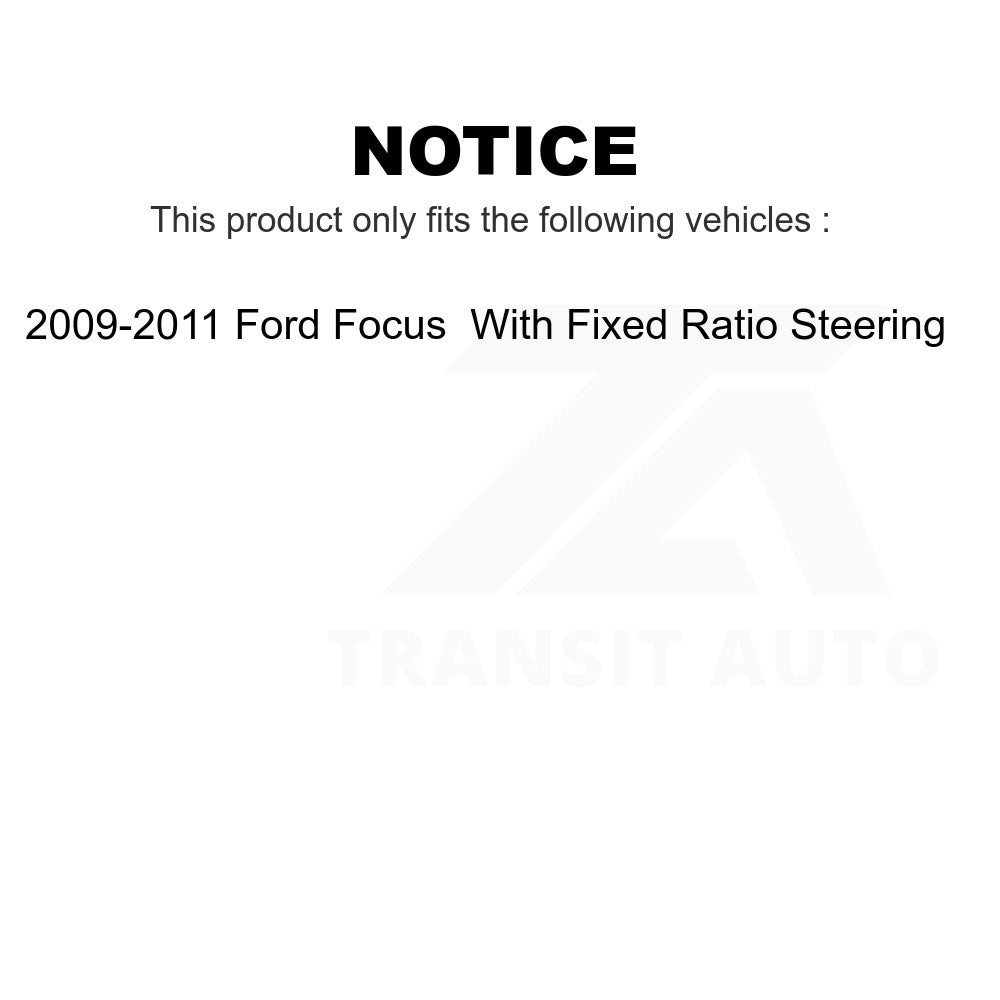 Front Inner Steering Tie Rod End TOR-EV800571 For 2009-2011 Ford Focus With Fixed Ratio