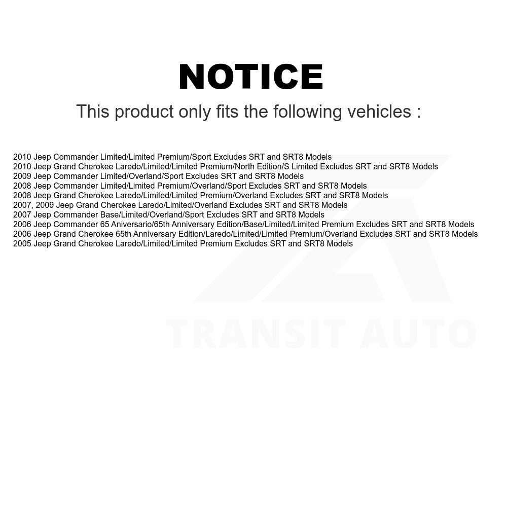 Front Left Suspension Strut Coil Spring Assembly 78A-11211 For Jeep Grand Cherokee Commander Excludes SRT SRT8 Models