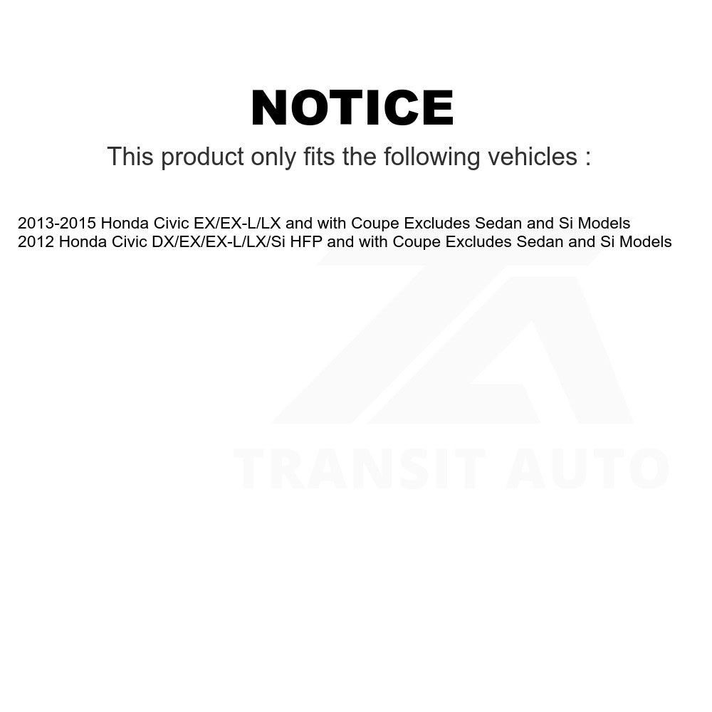 Front Left Suspension Strut Coil Spring Assembly 78A-11327 For Honda Civic Excludes Sedan Si Models