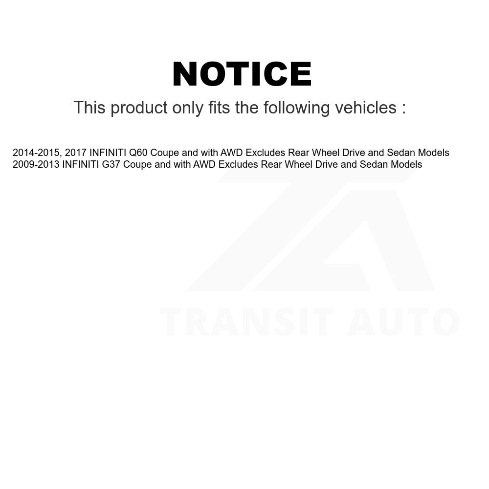 Front Left Suspension Strut Coil Spring Assembly 78A-11407 For INFINITI G37 Q60 Excludes Rear Wheel Drive Sedan Models Coupe with AWD