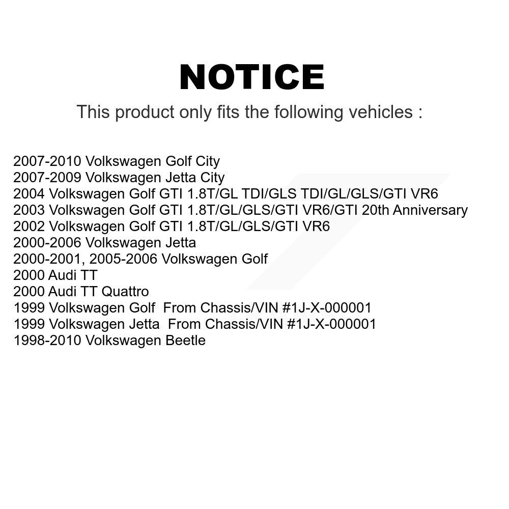 Front Lower Rearward Suspension Control Arm Bushing Pair For Volkswagen Jetta Beetle Golf Audi TT Quattro City KTR-102232