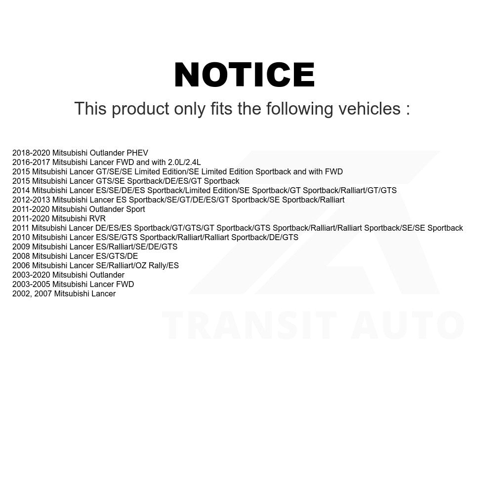 Front Lower Rearward Suspension Control Arm Bushing TOR-K201357 For Mitsubishi Outlander Lancer Sport PHEV RVR