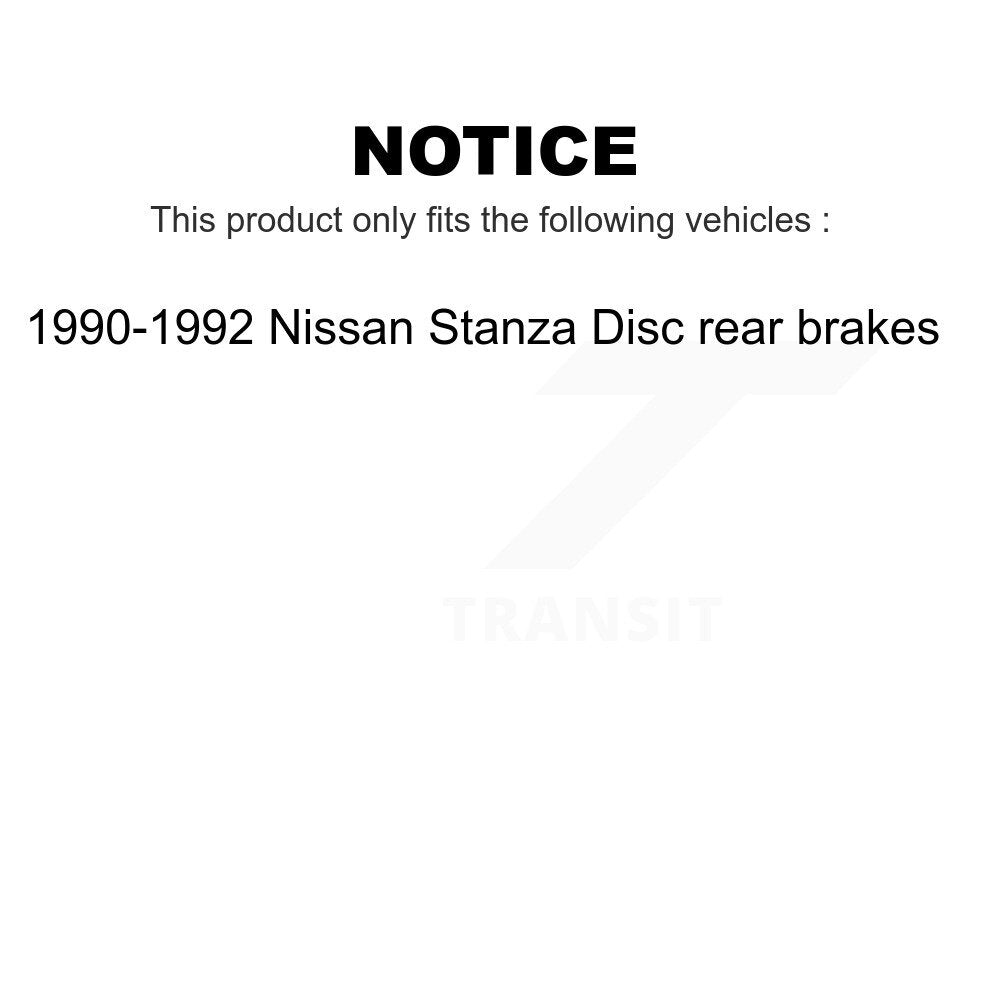 Front Rear Ceramic Brake Pads Kit For 1990-1992 Nissan Stanza Disc rear brakes KTC-100325