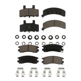 Front Rear Ceramic Brake Pads Kit For 1999 Cadillac DeVille Drum rear brakes KCX-100125